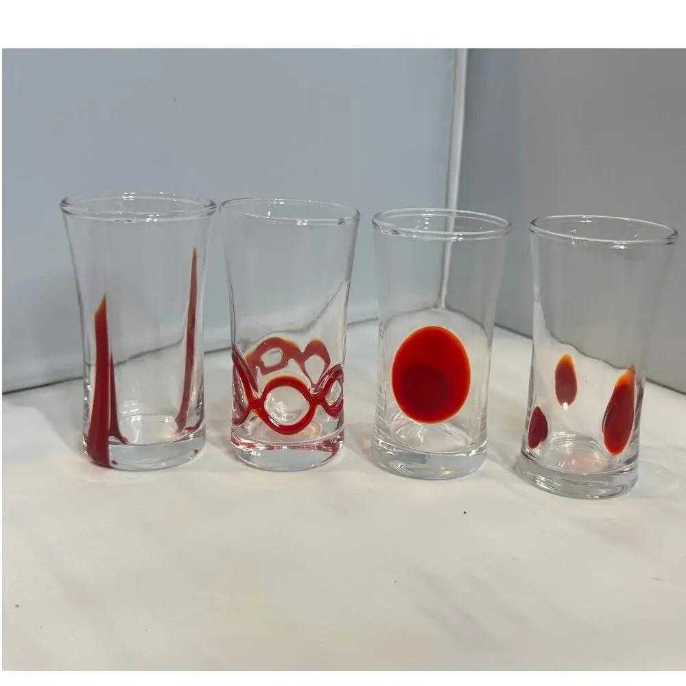 Pier 1 shooter shot glass,‎ red , cordials 2 oz